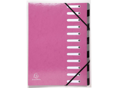 EXACOMPTA Trieur Iderama, 12 compartiments, rose