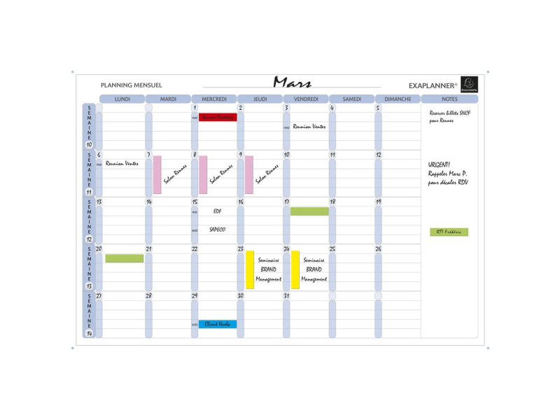EXACOMPTA Planning magnétique mensuel Exaplanner