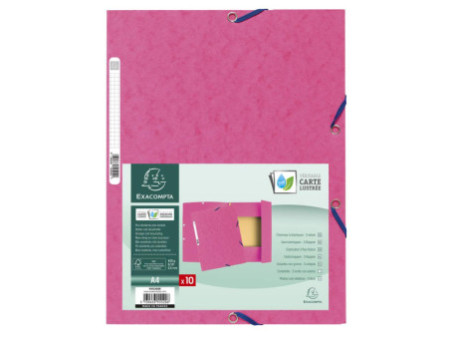 EXACOMPTA Chemise à élastiques, A4, carton, rose