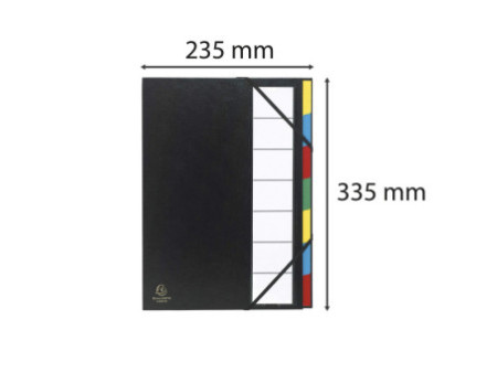 EXACOMPTA Trieur Harmonika, PP, 7 compartiments, noir