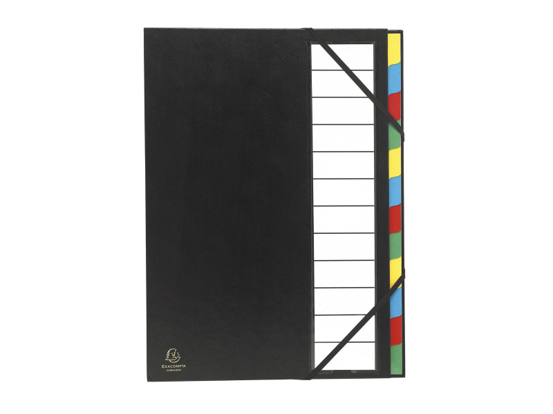 EXACOMPTA Trieur Harmonika, PP, 12 compartiments, noir