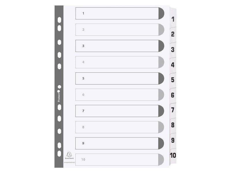EXACOMPTA Intercalaires en carton 1-10, A4, 10 touches