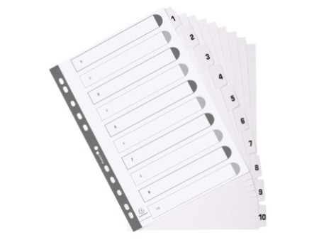 EXACOMPTA Intercalaires en carton 1-10, A4, 10 touches