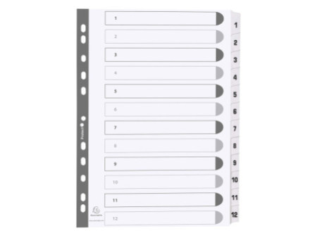 EXACOMPTA Intercalaires en carton 1-12, A4, 12 touches