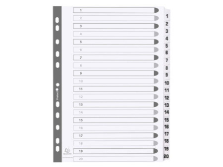 EXACOMPTA Intercalaires en carton 1-20, A4, 20 touches