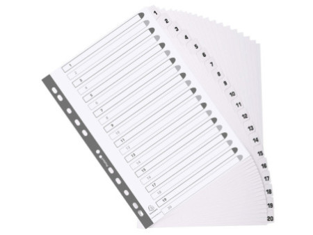 EXACOMPTA Intercalaires en carton 1-20, A4, 20 touches