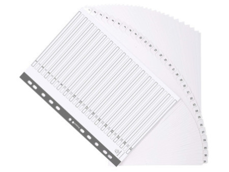 EXACOMPTA Intercalaires en carton 1-31, A4, 31 touches
