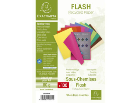 EXACOMPTA Sous-chemise FLASH 80, A4, carton, assorti