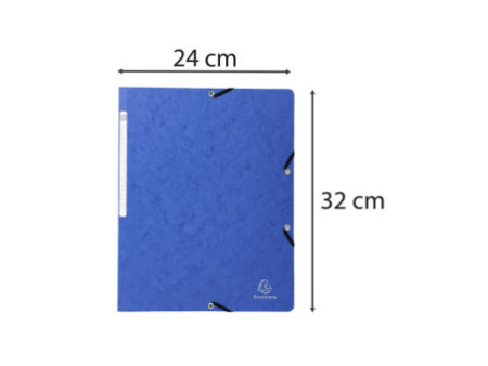 EXACOMPTA Chemise à élastiques, A4, en carton, bleu