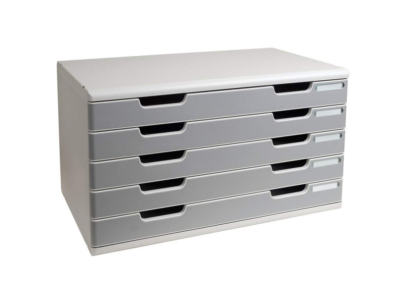 EXACOMPTA Module de classement MODULO A3, 5 tiroirs, gris