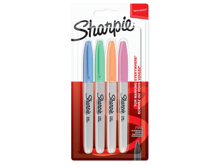 Sharpie Marqueur permanent FINE 'Pastel', blister de 4
