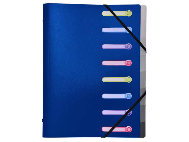 EXACOMPTA Trieur, A4, PP, 8 compartiments, assorti