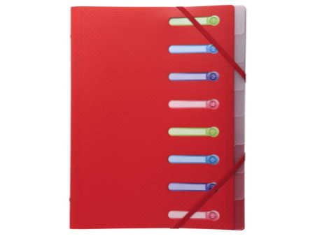 EXACOMPTA Trieur, A4, PP, 8 compartiments, assorti