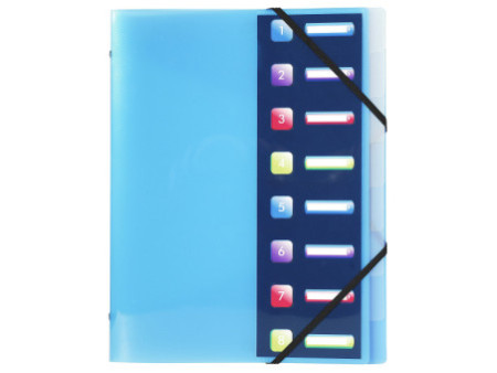 EXACOMPTA Trieur Crystal Colours, PP, 8 compartiments
