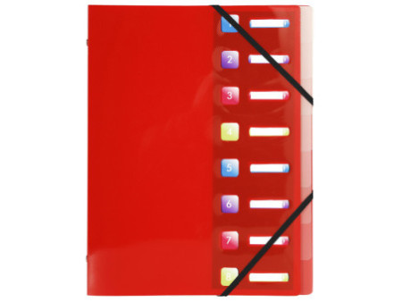 EXACOMPTA Trieur Crystal Colours, PP, 8 compartiments
