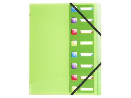 EXACOMPTA Trieur Crystal Colours, PP, 8 compartiments