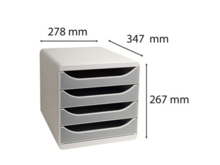 EXACOMPTA Module de classement BIG-BOX, 4 tiroirs, gris /