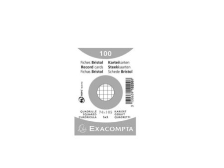 EXACOMPTA Fiches bristol, A7, quadrillé, blanc