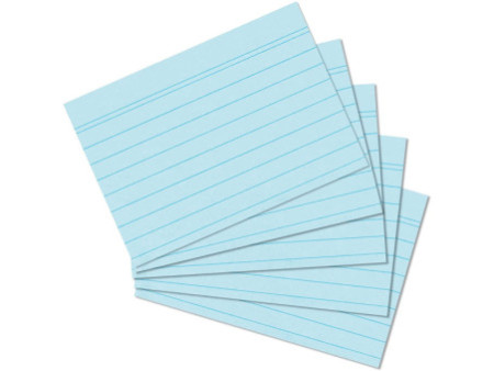 EXACOMPTA Fiches bristol, A8, ligné, bleu azur