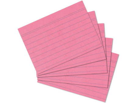 EXACOMPTA Fiches bristol, A8, ligné, rose