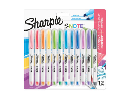 Sharpie Marqueur créatif S-NOTE, carte blister de 12