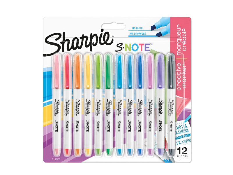 Sharpie Marqueur créatif S-NOTE, carte blister de 12