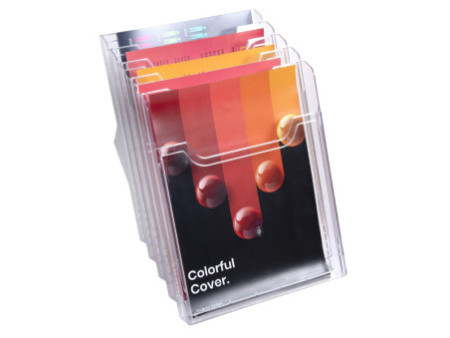 EXACOMPTA Porte-brochures de table, A4 portrait, transparent
