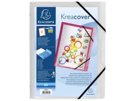 EXACOMPTA Trieur Kreacover, PP, A4, 8 compartiments, assorti