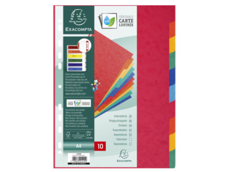 EXACOMPTA Intercalaires en carton, A4, 10 touches