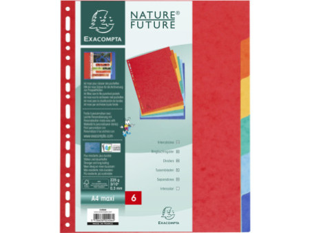 EXACOMPTA Intercalaires en carton, A4+, 6 touches