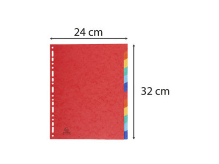 EXACOMPTA Intercalaires en carton, 320 x 240 mm, 12 touches