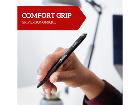 Sharpie Stylo encre gel S-GEL, 0,7 mm, noir, blister de 3