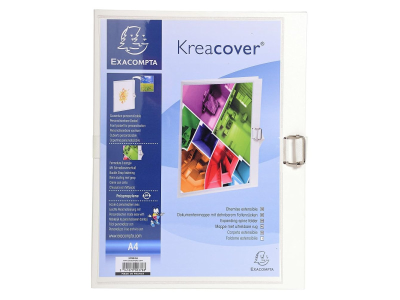 EXACOMPTA Chemise à dos extensible Kreacover, A4, blanc
