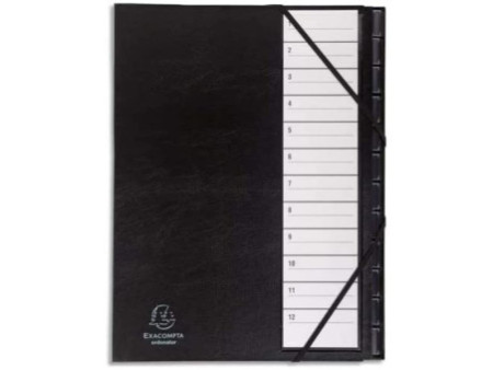 EXACOMPTA Trieur Ordonator, PP, 12 compartiments, noir