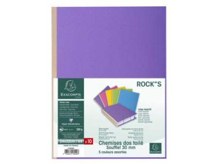 EXACOMPTA Chemise à soufflet ROCK's, carton, A4, couleur