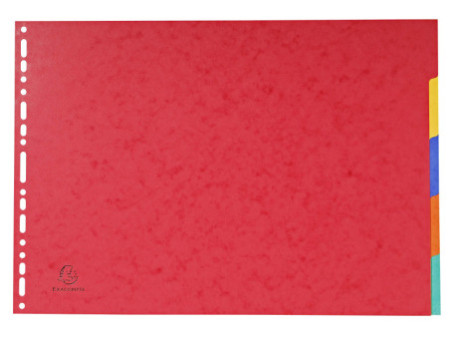 EXACOMPTA Intercalaires en carton, uni A3 paysage, 5 touches