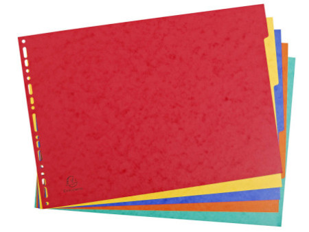 EXACOMPTA Intercalaires en carton, uni A3 paysage, 5 touches