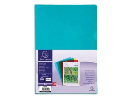EXACOMPTA Pochette coin, A4, PVC 0,13 mm, assorti