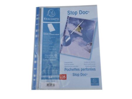 EXACOMPTA Pochette perforée Stop Doc, A4, PP, transparent