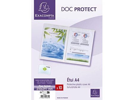 EXACOMPTA Etui de protection, PVC, double, 0,15 mm, A4
