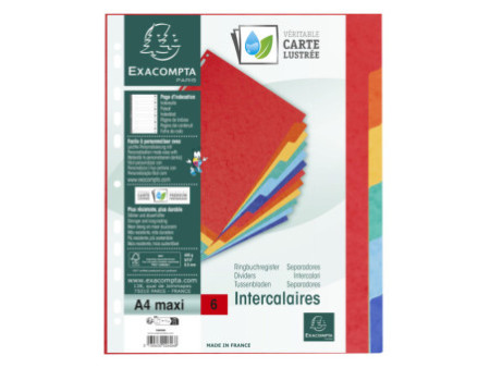 EXACOMPTA Intercalaires en carton, A4+, 6 touches