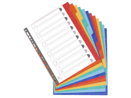 EXACOMPTA Intercalaires en carton, A4+, 12 touches