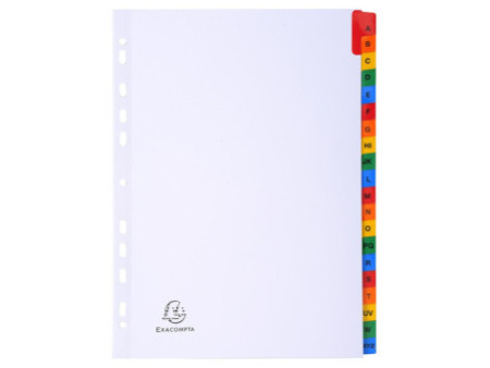 EXACOMPTA Intercalaires carton A-Z, A4, 20 touches, blanc