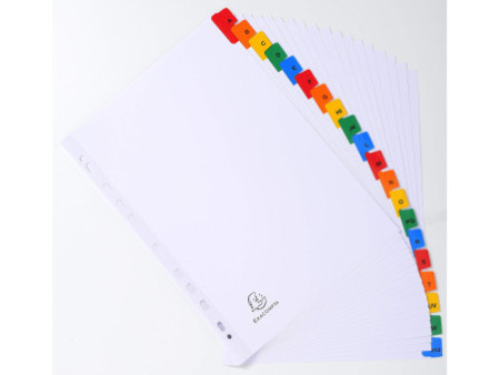 EXACOMPTA Intercalaires carton A-Z, A4, 20 touches, blanc