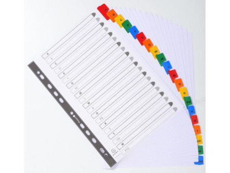 EXACOMPTA Intercalaires carton A-Z, A4, 20 touches, blanc
