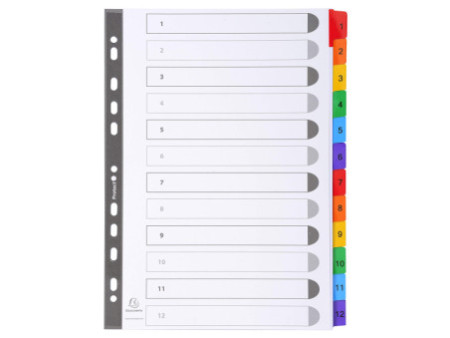 EXACOMPTA Intercalaires en carton 1-12, A4, 12 touches