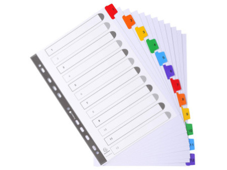 EXACOMPTA Intercalaires en carton 1-12, A4, 12 touches