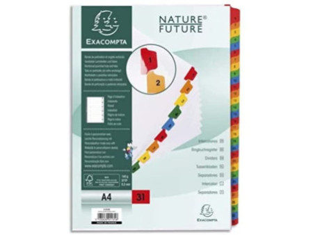 EXACOMPTA Intercalaires en carton 1-31, A4, 31 touches