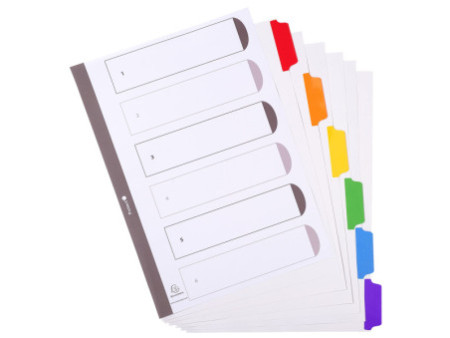 EXACOMPTA Intercalaires en carton, A4, blanc, 6 touches