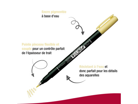 Tombow Stylo de calligraphie Fudenosuke Pastel, jaune
